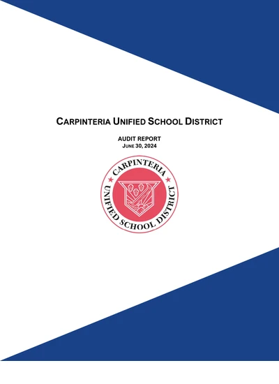 Carpinteria Unified School District ACFR Cover