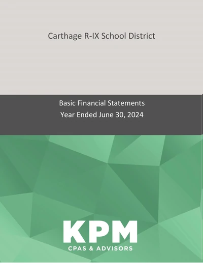 Carthage R-ix School District ACFR Cover