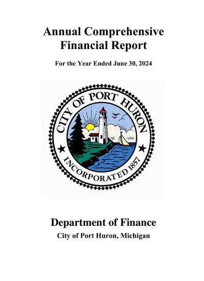 City of Port Huron, Michigan ACFR Cover