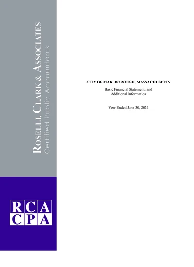 City of Marlborough ACFR Cover