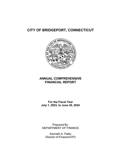 City of Bridgeport, Connecticut ACFR Cover