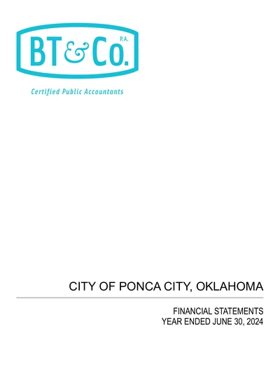 City of Ponca City, Oklahoma ACFR Cover