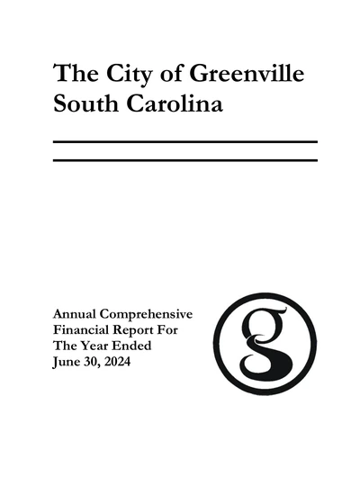 City of Greenville ACFR Cover