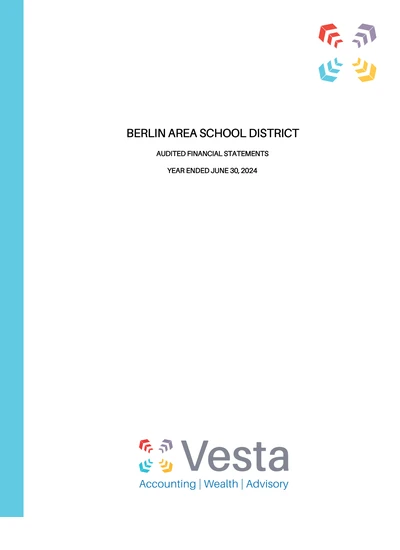Berlin Area School District ACFR Cover
