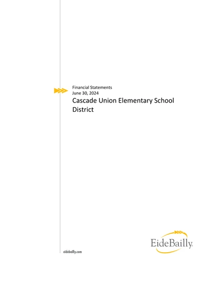 Cascade Union Elementary School District ACFR Cover
