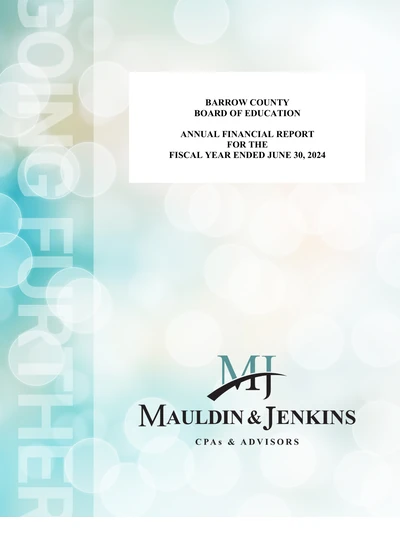 Barrow County Board of Education ACFR Cover