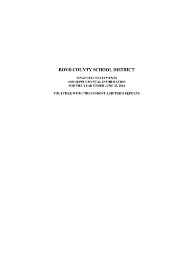 Boyd County School District ACFR Cover