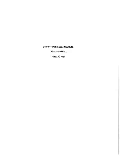 City of Campbell ACFR Cover