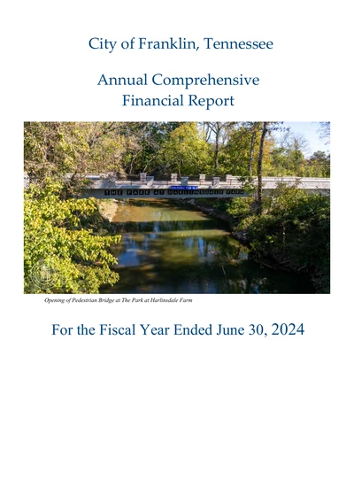City of Franklin, Tennessee ACFR Cover