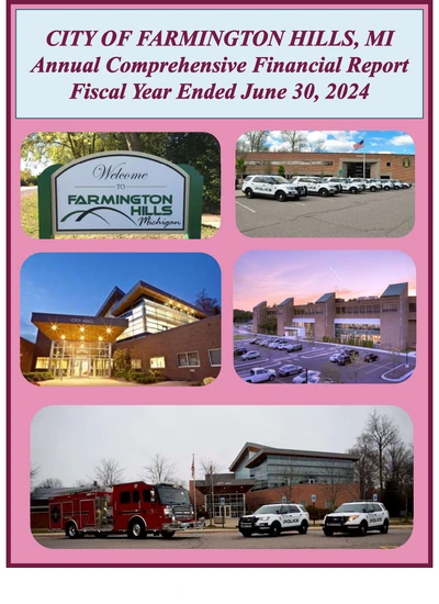 City of Farmington Hills ACFR Cover