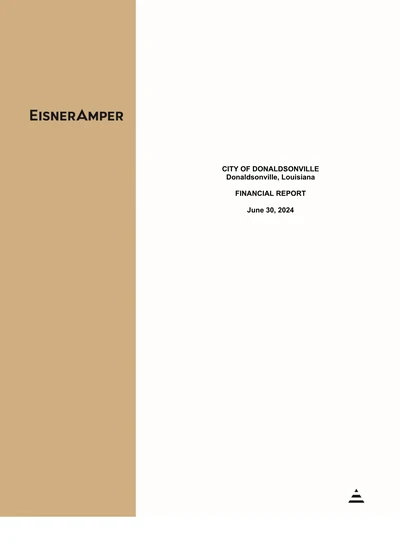 City of Donaldsonville ACFR Cover