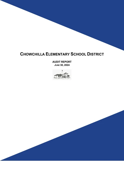 Chowchilla Elementary School District ACFR Cover
