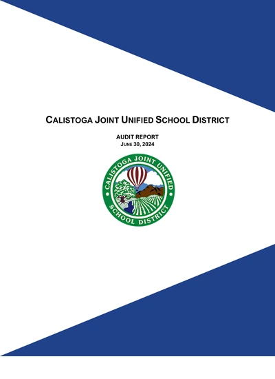 Calistoga Joint Unified School District ACFR Cover