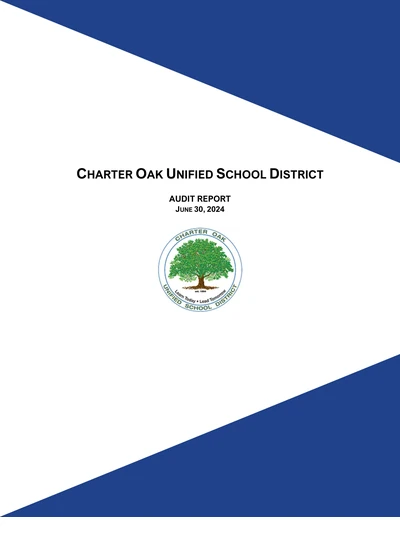Charter Oak Unified School District ACFR Cover