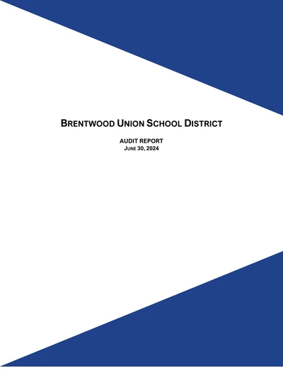 Brentwood Union School District ACFR Cover