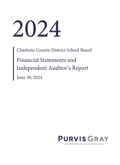 Charlotte County District School Board ACFR Cover