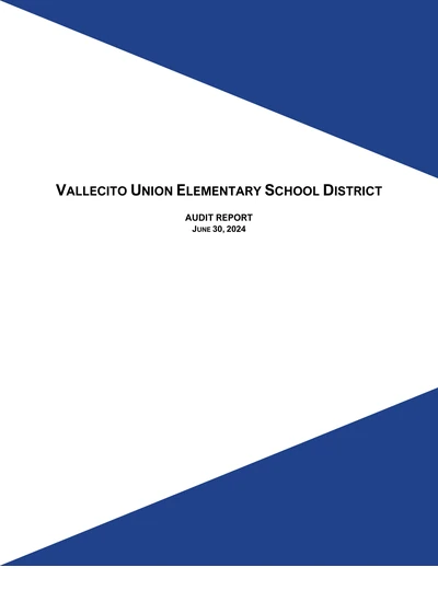 Calaveras Unified School District ACFR Cover