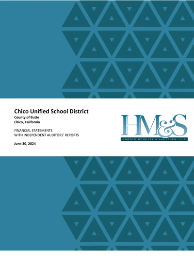 Chico Unified School District ACFR Cover