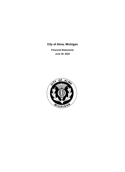 City of Alma ACFR Cover