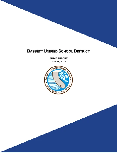 Bassett Unified School District ACFR Cover