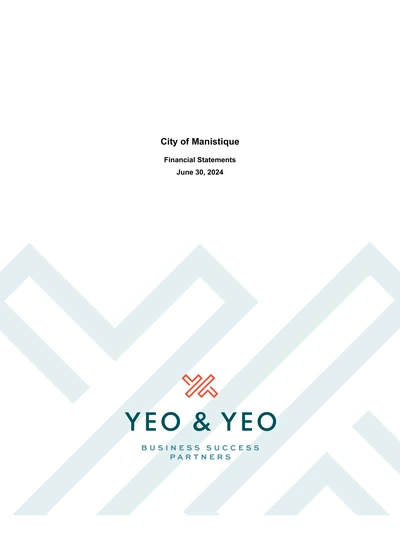 City of Manistique ACFR Cover