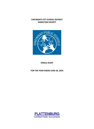 Cincinnati City School District ACFR Cover