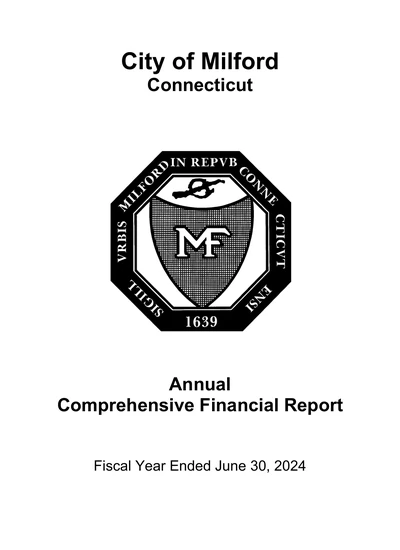 City of Milford, Connecticut ACFR Cover