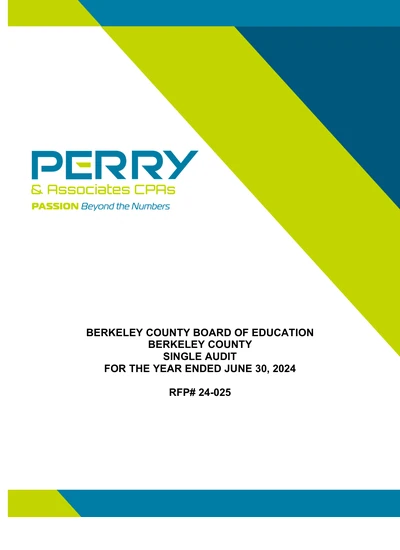 Berkeley County Board of Education ACFR Cover