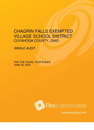 Chagrin Falls Exempted Village School District ACFR Cover