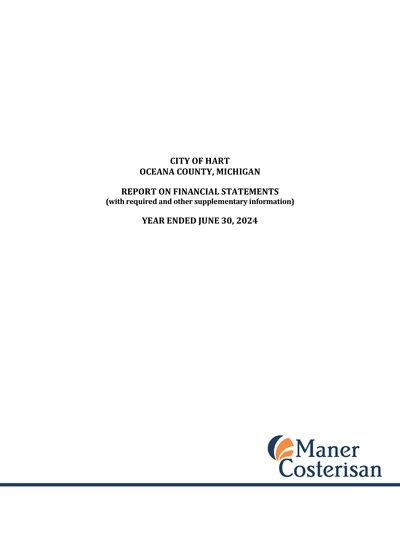 City of Hart ACFR Cover