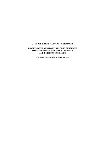 City of St Albans ACFR Cover