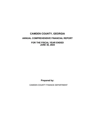 Camden County, Georgia ACFR Cover