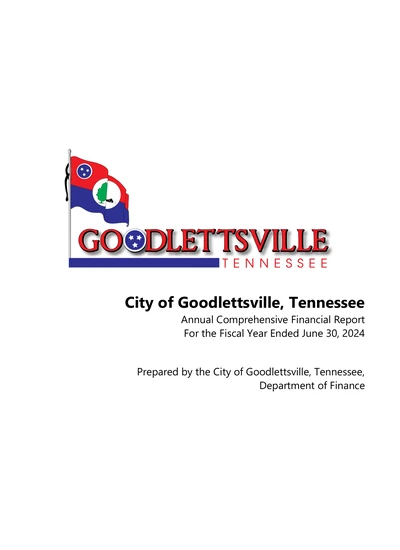 City of Goodlettsville Tennessee ACFR Cover