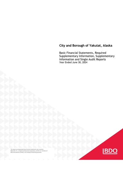 City and Borough of Yakutat, Alaska ACFR Cover