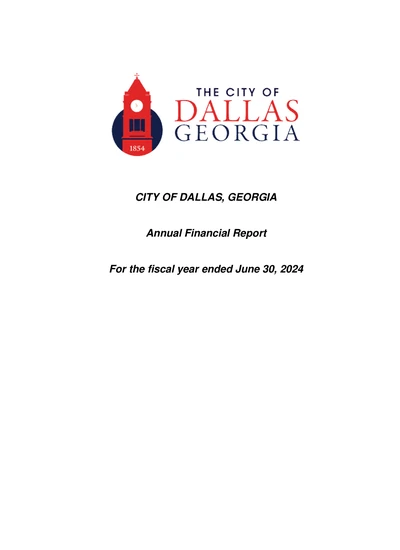 City of Dallas, Georgia ACFR Cover