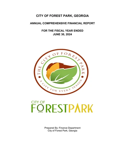 City of Forest Park, Georgia ACFR Cover