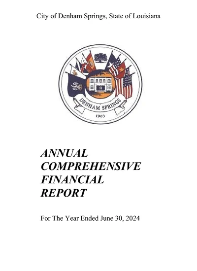 City of Denham Springs ACFR Cover