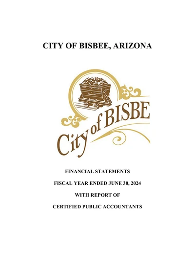 City of Bisbee ACFR Cover