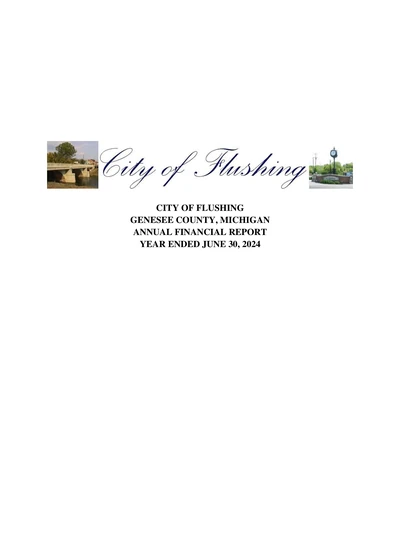 City of Flushing ACFR Cover