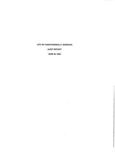 City of Caruthersville ACFR Cover