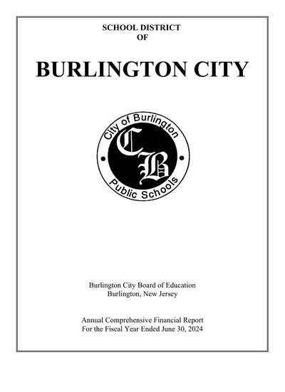 City of Burlington Board of Education ACFR Cover