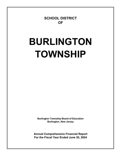 Burlington Township School District ACFR Cover