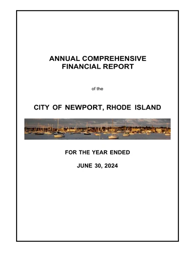 City of Newport, Rhode Island ACFR Cover