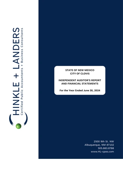 City of Clovis ACFR Cover