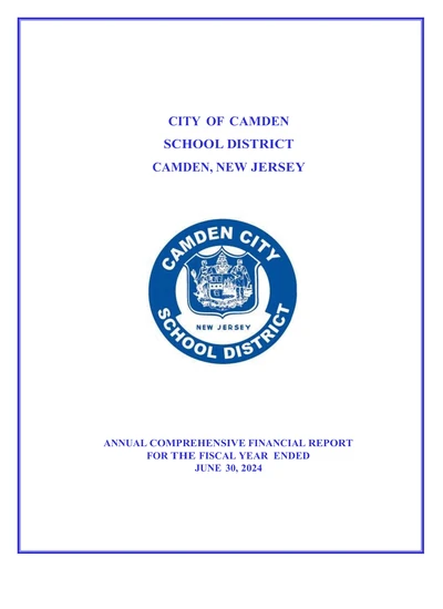 City of Camden Board of Education ACFR Cover