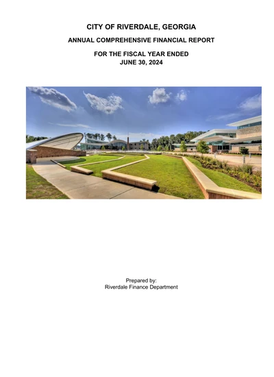 City of Riverdale, Georgia ACFR Cover