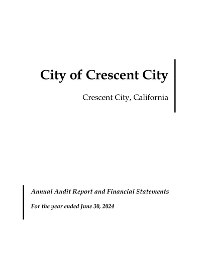 City of Crescent City ACFR Cover