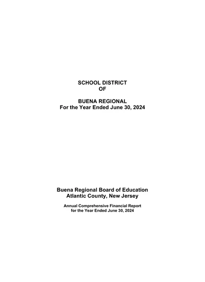 Buena Regional School District ACFR Cover
