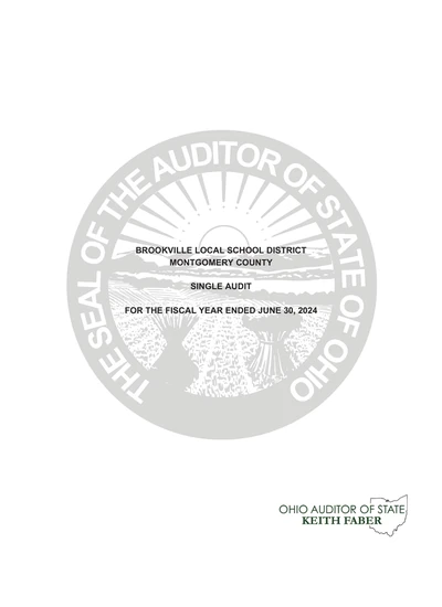 Brookville Local School District ACFR Cover