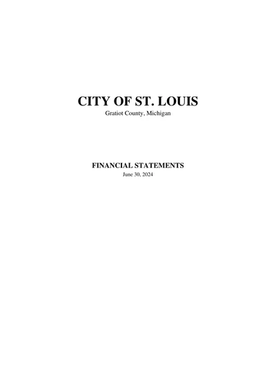 City of St. Louis ACFR Cover